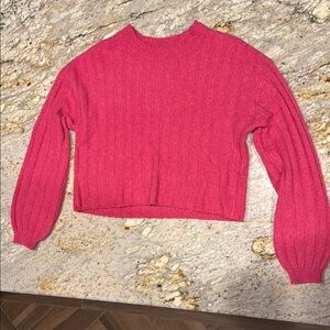Pink Ribbed Knit Sweater
